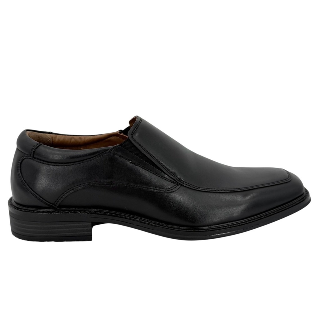 George Men's Dominic Black Faux Leather Comfort Slip-On Loafer Shoes Sz 8.5 NWOB